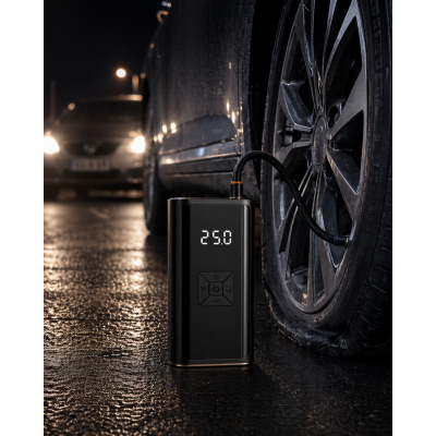 Şarjlı Hava Kompresörü Dijital Göstergeli Kablosuz Lastik Şişirme Pompası