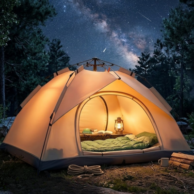 Çift Katmanlı Kamp Çadırı Otomatik Kurulum Suya Dayanıklı Outdoor Çadır