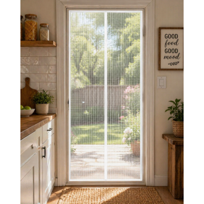 Kapı İçin Mıknatıslı Tül Sineklik Çift Taraflı Bant Hediyeli