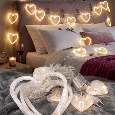 Kalp Şeklinde LED Neon Işık Dekoratif Romantik Oda ve Duvar Lambası
