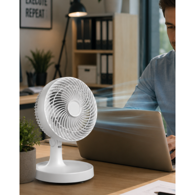 Kompakt Mini Fan Otomatik Salınımlı Sessiz Masaüstü Vantilatör