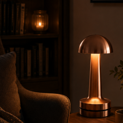 Dokunmatik Mantar Gece Lambası Bronz LED Masa Aydınlatması