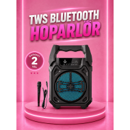 Taşınabilir 6.5” Bluetooth Hoparlör USB TF Kart Mikrofonlu Şarjlı Sistem