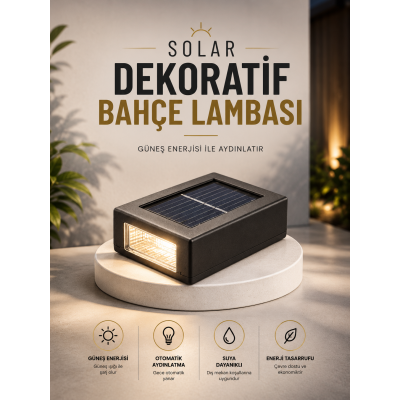 Dekoratif Duvar Lambası Solar Güneş Enerjili Bahçe Aydınlatması