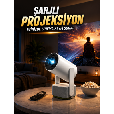 ŞARJLI PROJEKSİYON EVİNİZDE SİNEMA KEYFİ SUNAR