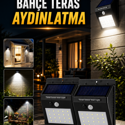 Solar Lamba Giriş, Bahçe Yol Avlu Hareket Sensörlü Led