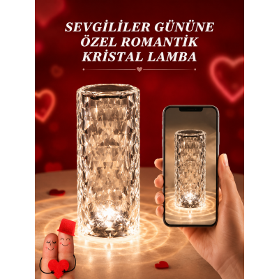 Sevgililer Günü İçin Hediye Kristal Lamba Sevgiliye Hediye USB Şarjlı Gece Lambası (Kopya)