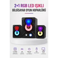 RGB LED Aydınlatmalı Bilgisayar Oyun Hoparlör Sistemi