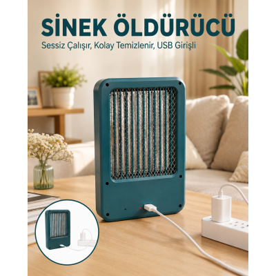 USB Girişli Sessiz Çalışan Sinek ve Böcek Öldürücü Cihaz