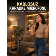 Profesyonel Kablosuz Mikrofon Seti Çift Mikrofonlu