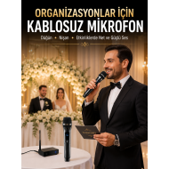 Yeni Nesil Kablosuz El Mikrofonu Seti Dijital Ekranlı Çift Mikrofonlu