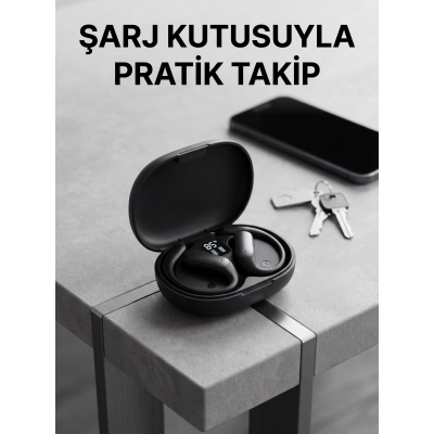 Bluetooth Kablosuz Kulaklık Kulak Kancalı Şarj Göstergeli