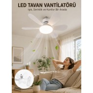 Uzaktan Kumandalı LED Tavan Vantilatörü Yüksek Aydınlatma Güçlü Esinti Süper Sessiz Çalışma Özellikli