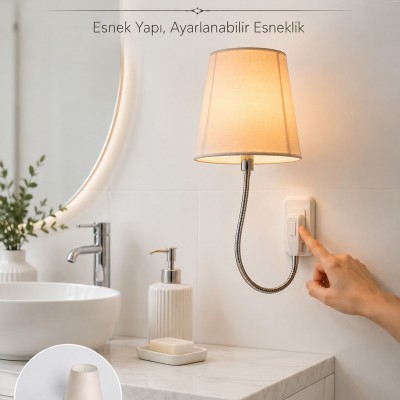 Soket Tipi Ayarlanabilir Başlıklı Dekoratif Gece Lambası