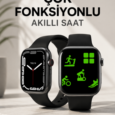 Akıllı Saat Tema Değiştirme Uyku ve Sağlık Takibi Sesli Asistan Bildirim Görme