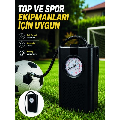 Çok Amaçlı Taşınabilir Hava Pompası Araç Bisiklet Top Lastik Şişirme Pompası