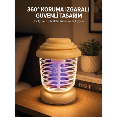 360° Koruma Izgaralı LED Sinek Kovucu Aydınlatma Lambası