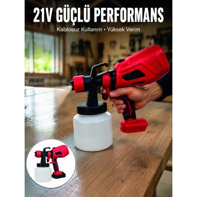 800 ml Geniş Hazne ile Kesintisiz Boya Uygulaması
