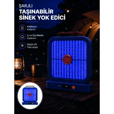 Elektrikli Sinek Öldürücü 365NM UV Işıklı Masaüstü Cihaz Mavi Renk