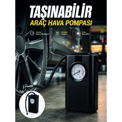 Otomobil Bisiklet ve Motosiklet İçin Taşınabilir Lastik Hava Pompası