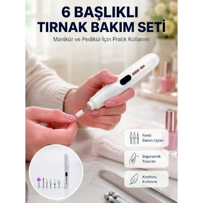 Kurutma Özellikli Manikür Pedikür Cihazı Şarj Edilebilir