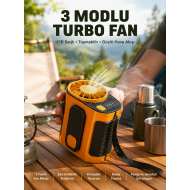 Taşınabilir USB Şarjlı Turbo Fan – 3 Modlu Soğutma, Hafif & Kompakt