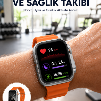 Akıllı Saat Unısex Zarif Görünümlü Titanyum Kasa Amoled Ekran Müzik Dinleme Yeni Nesil