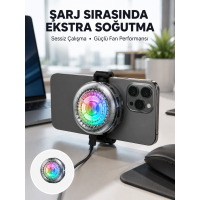 RGB Gaming Telefon Fanı Sessiz Soğutucu Tüm Akıllı Telefonlara Uygun Yeni Nesil