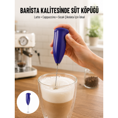 Portatif Kahve Köpürtücü – Latte, Cappuccino, Milkshake ve Puding Yapıcı