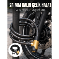 Güçlü Çelik Halat Yapısıyla Motosiklet, Bisiklet ve Scooter İçin Güvenli Kilit