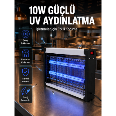 Elektrikli UV Sinek Öldürücü Lamba 10W Sessiz ve Kimyasalsız Haşere Kontrol Cihazı