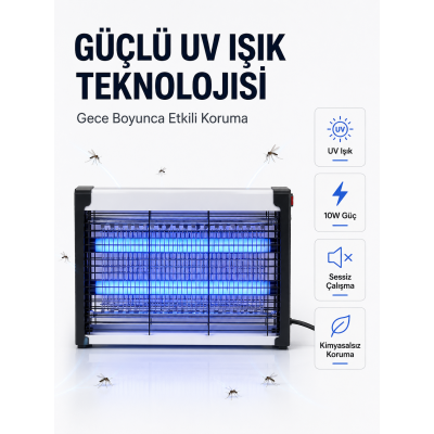 Elektrikli UV Böcek ve Sivrisinek Öldürücü Restoran, Kafe ve Ev Kullanımına Uygun