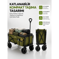 130 KG Taşıma Kapasiteli Katlanabilir Wagon Taşıma Arabası
