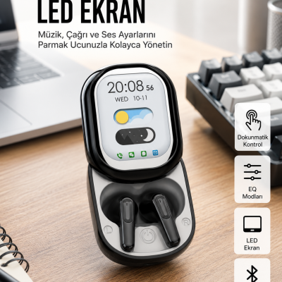 ENC Destekli Bluetooth 5.4 Kulaklık – EQ Ayarlı, Akıllı Kutulu