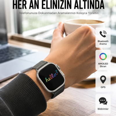 Yeni Nesil 3 Kordonlu Kol Saati 49 MM Amoled Ekran Akıllı Saat