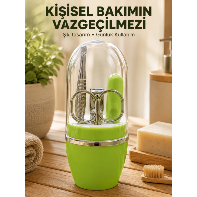 Yeşil Manikür Pedikür Bakım Seti Çok Amaçlı Kişisel Bakım Kiti