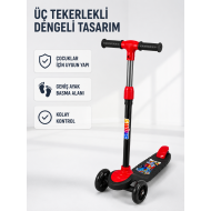 Çocuk Skuteri 3 Tekerlekli Geniş Basma Alanlı Ayarlanabilir Boy Scooter