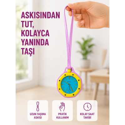 Çanta ve Pantolon İçin Askılı Charm Saat Kemer Aksesuarı Pembe