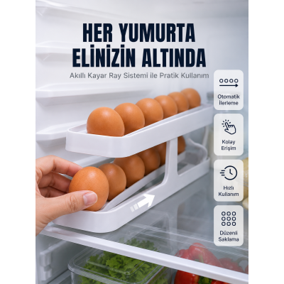 İki Katlı Yumurta Organizeri Buzdolabı Düzenleyici Pratik Saklama Rafı