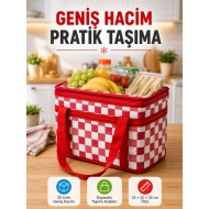 Isı Yalıtımlı Termos Piknik Çantası Geniş Hacimli Soğuk ve Sıcak Taşıma Çantası