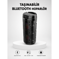 Bluetooth 5.0 Kablosuz Hoparlör Çift Sürücülü Yüksek Ses Kalitesi Kompakt Tasarım