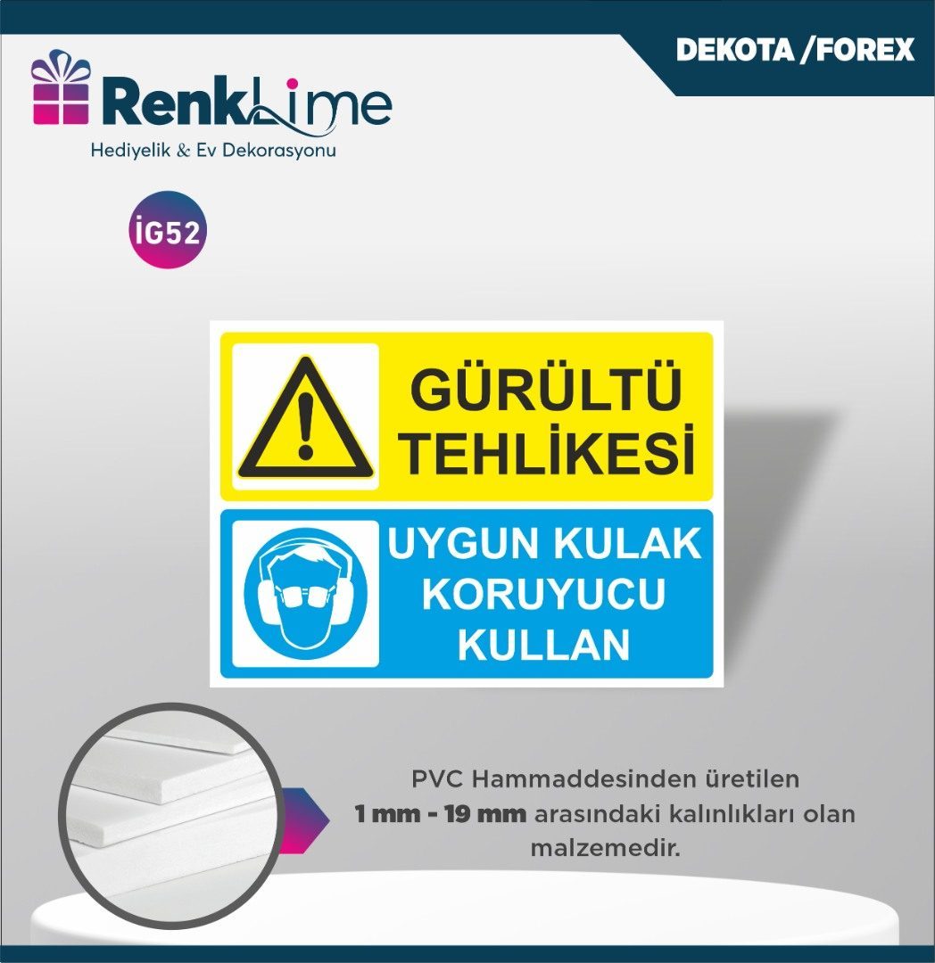 Uyarı İkaz Levhası - Gürültü Tehlikesi