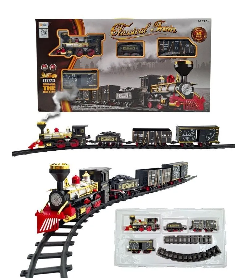 IŞIKLI SESLİ DUMAN ÇIKARAN 14 PCS TREN