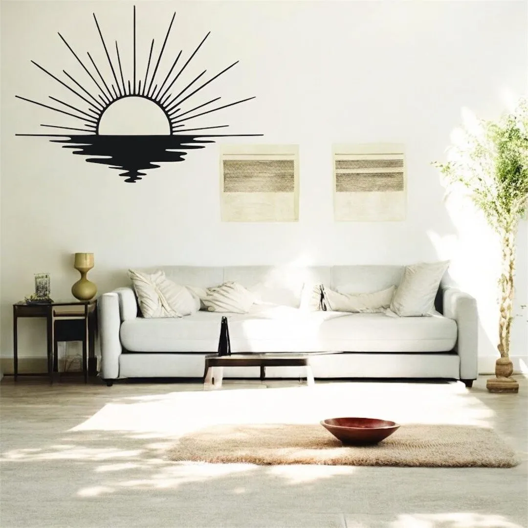 Lazer Kesim Metal Duvar Dekoru, Güneş Yakamoz 40 cm