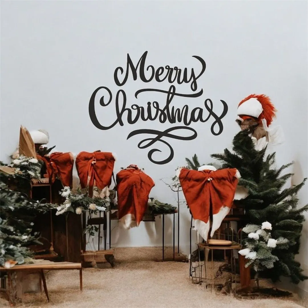 Lazer Kesim Metal Duvar Dekoru, Merry chrishmes 40 cm