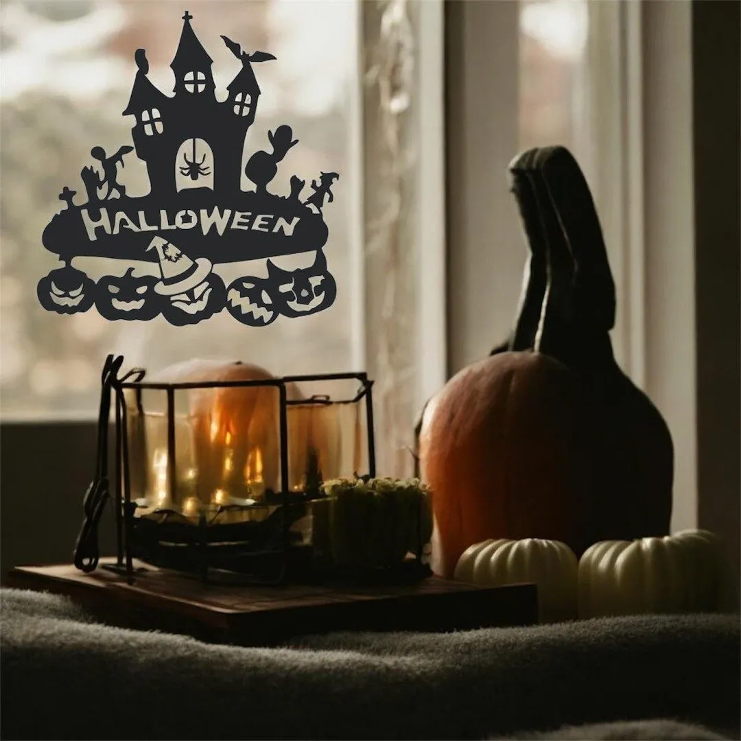 Lazer Kesim Metal Duvar Dekoru, Halloween 40 cm