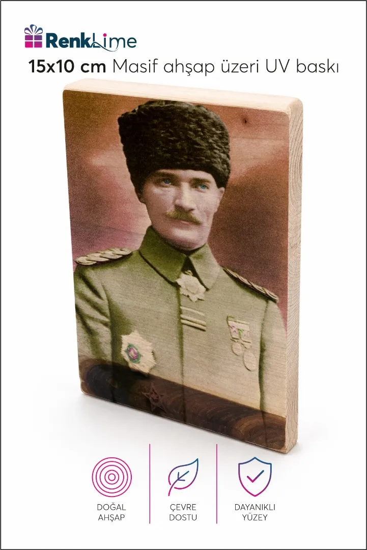 Atatürk  Baskılı Dekoratif Tablo 15x10 cm