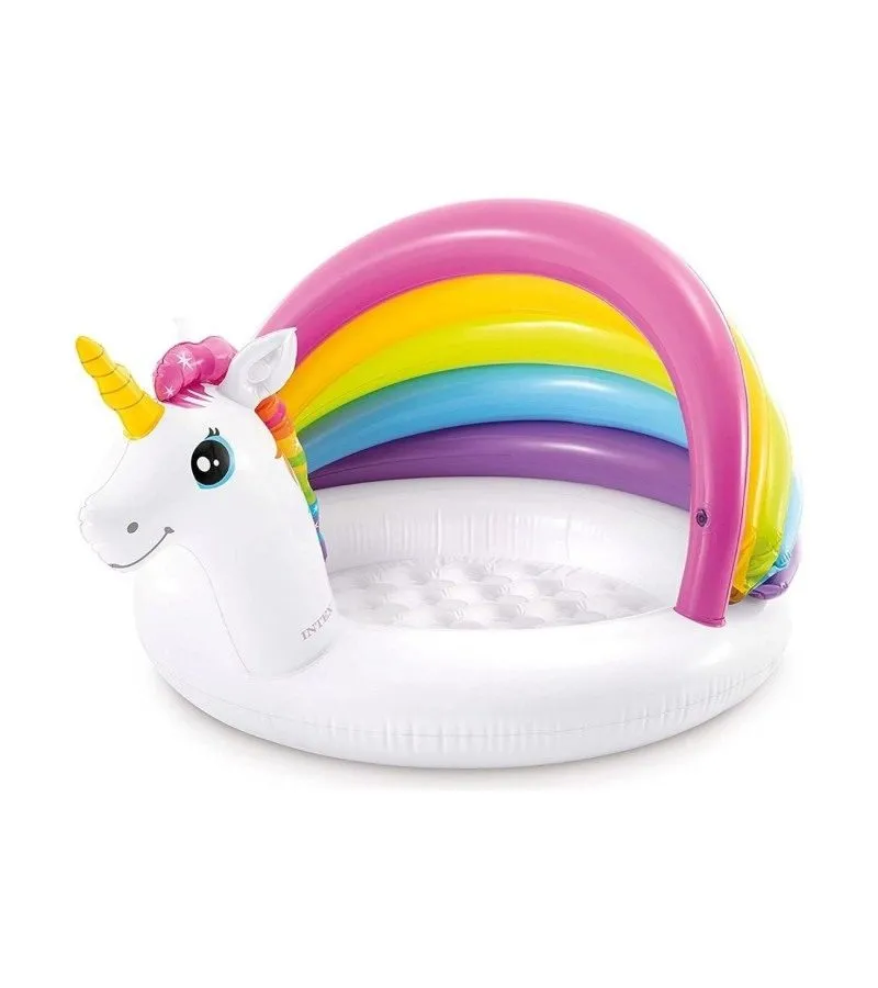 57113 Unicorn Şekilli Şişme Taban Gölgelikli Havuz 127 cm