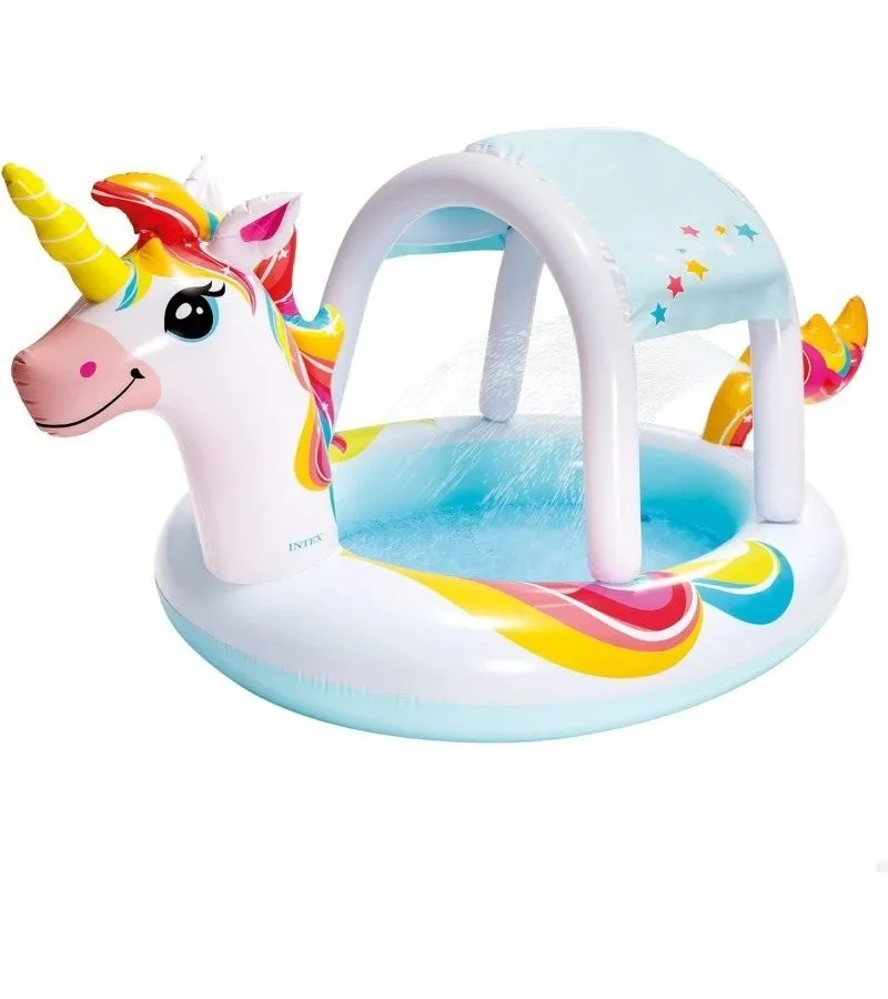 58435 Unicorn Şekilli Fıskiyeli Gölgelikli Havuz 254cm