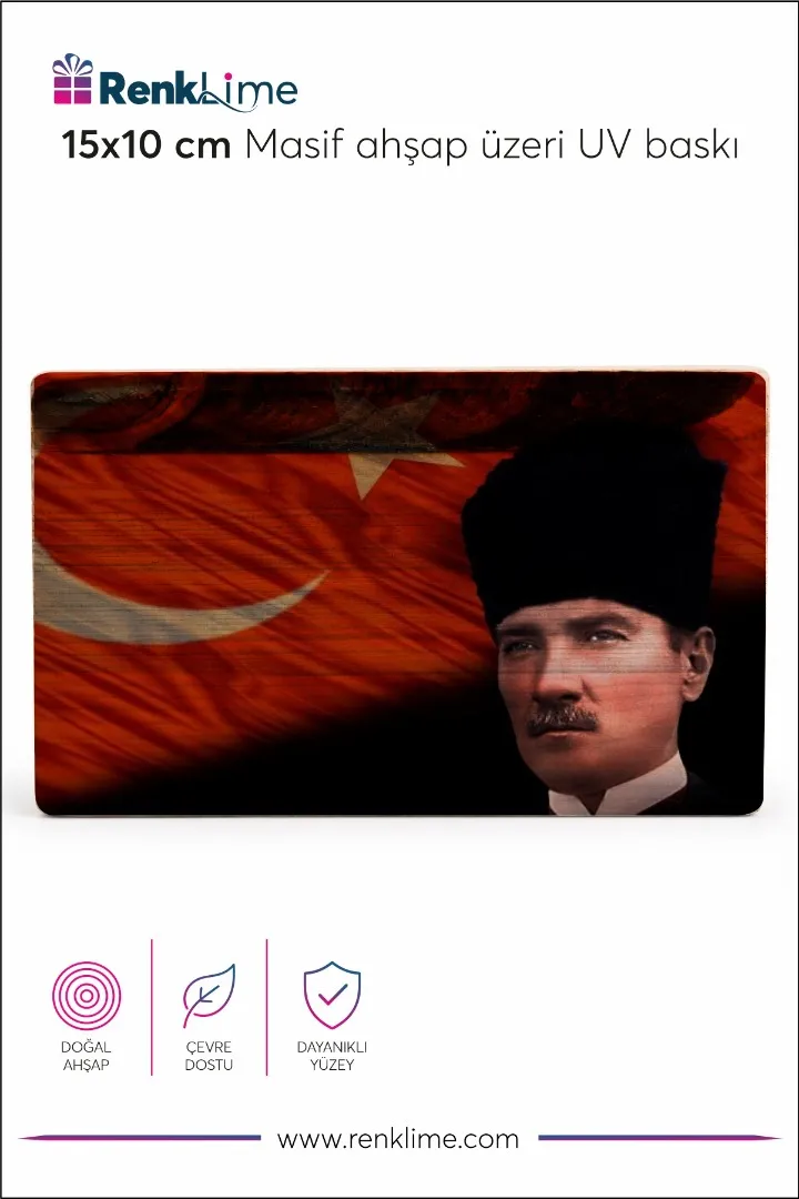 Atatürk  Baskılı Dekoratif Tablo 15x10 cm